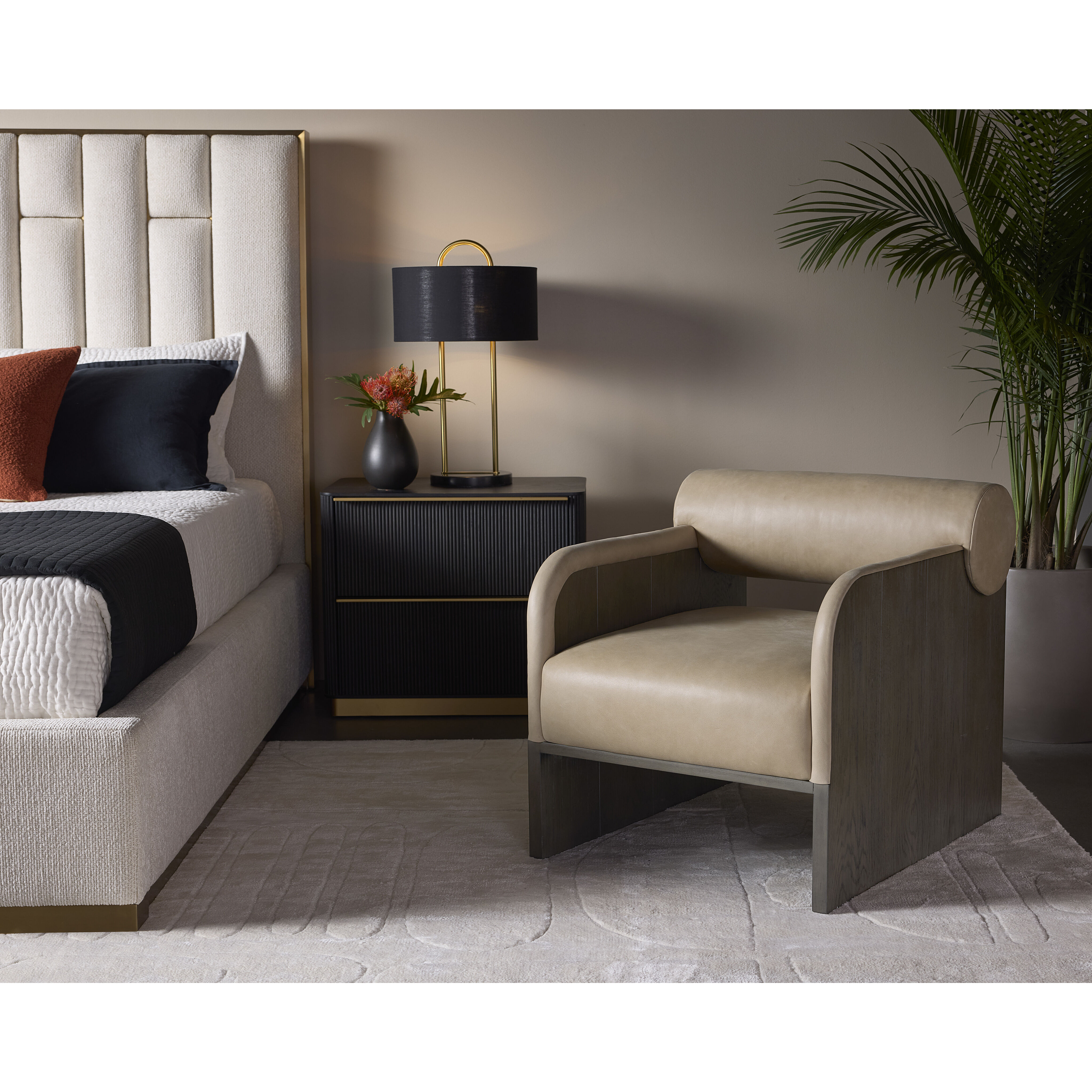 Kalla 28 X 24.25 inch Charcoal Night Stand